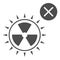 No radiation solid icon, Safety engineering concept, Prohibition of radiation sign on white background, no nuclear