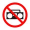 No radio and music sign