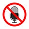 No recording sign. No microphone icon. Vector icon