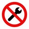 No repair symbol. Prohibition sign