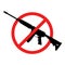 No rifle sign. No weapons sign. No guns icon. Red prohibition sign