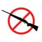 No rifle sign. No weapons sign. No guns icon. Red prohibition sign