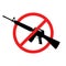 No rifle sign. No weapons sign. No guns icon. Red prohibition sign