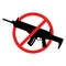 No rifle sign. No weapons sign. No guns icon. Red prohibition sign