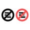 No right alignment, text icon. Simple glyph, flat  of text editor ban, prohibition, embargo, interdict, forbiddance icons