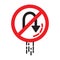 No right hairpin curve sign. Vector illustration decorative design