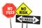 No Risk Fees Hassle Signs Road Street Best Choice 3d Illustration