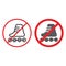 No roller skates line and glyph icon, prohibited and regulation, no skating sign, vector graphics, a linear pattern on a