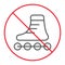 No Roller skates thin line icon, prohibition