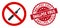 No Scalpel Icon with Grunge Smallpox Virus Stamp