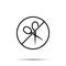 No scissors icon. Simple thin line, outline vector of web ban, prohibition, embargo, interdict, forbiddance icons for ui and ux,