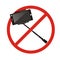 No selfie sticks. Do not use monopod selfie prohibited sign.