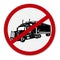 No semi trucks allowed sign. Vector illustration