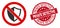 No Shield Icon with Distress Private Detective Stamp