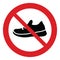 No shoes icon. Prohibited shoes icon .  no Sneakers  icon