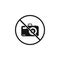 no sign allowed to take pictures icon. Element of danger signs icon. Premium quality graphic design icon. Signs and symbols collec