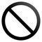 No sign - black thin gradient, isolated - vector