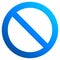 No sign - blue thick gradient, isolated - vector