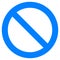 No sign - blue thick simple, isolated - vector