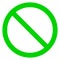 No sign - green thin simple, isolated - vector