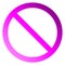 No sign - purple thin gradient, isolated - vector