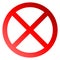 No sign - red thin gradient, isolated - vector