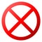 No sign - red thin gradient, isolated - vector