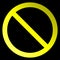 No sign - yellow thin gradient, isolated - vector