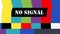 No signal Color Glitch TV. Static noise. Bad interference. Broken antenna.