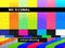 No signal glitch TV. Distorted color lines. Digital glitch distortion. Screen with color bars and noise. Vector