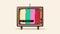 No signal tv illustration. Retro colorful animated. Video flat cartoon animation design element