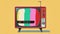 No signal tv illustration. Retro colorful animated. Video flat cartoon animation design element