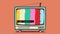 No signal tv illustration. Retro colorful animated. Video flat cartoon animation design element