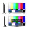 No Signal TV Test Pattern Vector. Lcd Monitor. Flat Screen TV. Television Colored Bars Signal. Analog and NTSC standard tv test sc