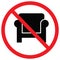 No sitting sign on white background. No lying on sofa sign. flat style