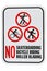 No skateboarding bicycle riding roller blading sign
