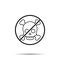 No skull icon. Simple thin line, outline vector of biology ban, prohibition, embargo, interdict, forbiddance icons for ui and ux,