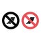 No smartphone, flexible, phone icon. Simple glyph, flat vector of smartphone ban, prohibition, embargo, interdict, forbiddance