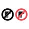 No smartphone, flexible, phone icon. Simple glyph, flat vector of smartphone ban, prohibition, embargo, interdict, forbiddance