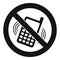 No smartphone ringing icon, simple style