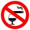 No smoking and alcohol drinking vector sign