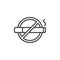 No smoking area outline icon