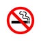 No smoking area sign. Vector cigarette sign icon isolated on white background