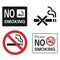 No smoking icon set, simple style
