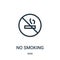 no smoking icon vector from sign collection. Thin line no smoking outline icon vector illustration