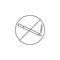 No smoking line icon, outline vector logo illustration, linear p