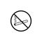 No smoking line icon, prohibition sign, forbidden