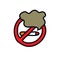 No smoking sign doodle icon, vector illustration