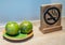 No smoking sign and orange fruits