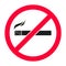 No smoking sign in red color - illustration
